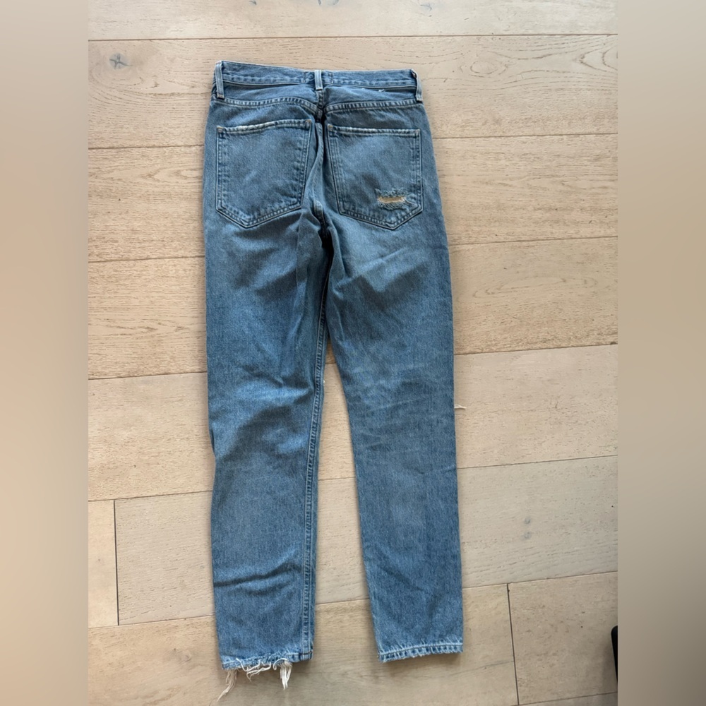 Agolde Jamie High Rise Classic Distressed Ripped Knee Jeans 25 - Picture 3 of 7